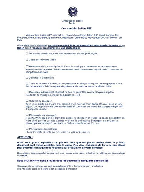Documents visa Croatie conjoint UE