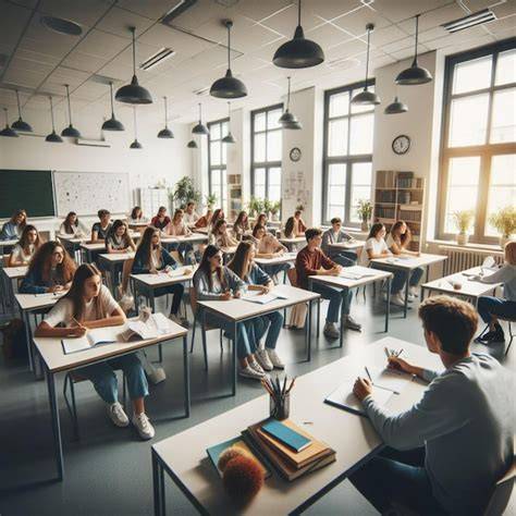 Élèves migrants dans une classe catholique