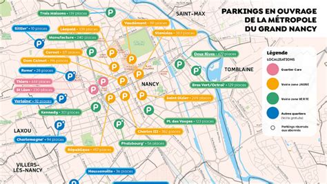 Plan des parkings du centre-ville de Nancy