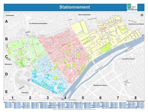 Carte interactive des zones de stationnement Courbevoie