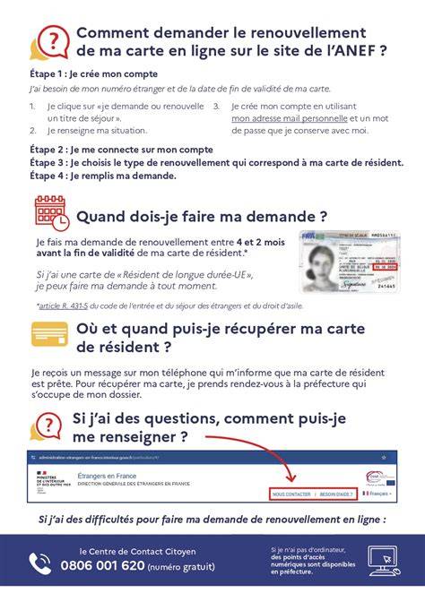 Étapes de demande carte résident ANEF