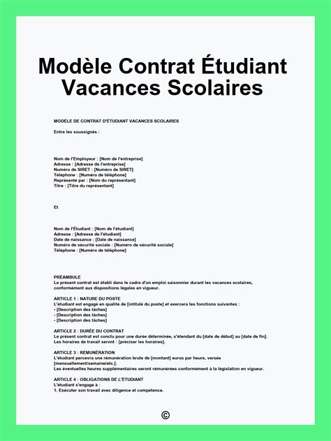 négociation contrat étudiant étranger employeur