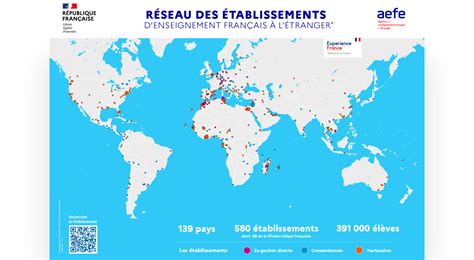 Carte mondiale du réseau des lycées français
