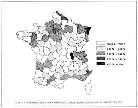 Carte de répartition des demandeurs d’asile en France