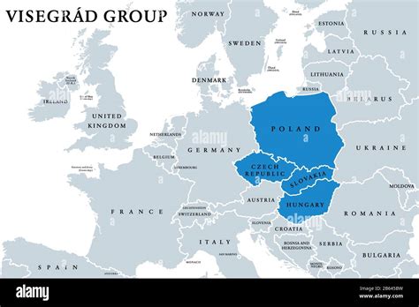Carte des pays du groupe de Visegrad