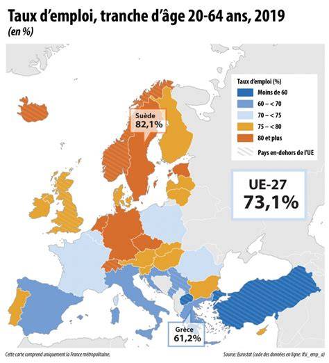 Carte des taux d’emploi par nationalité