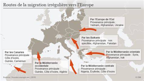 Carte des migrations vers l’Union européenne